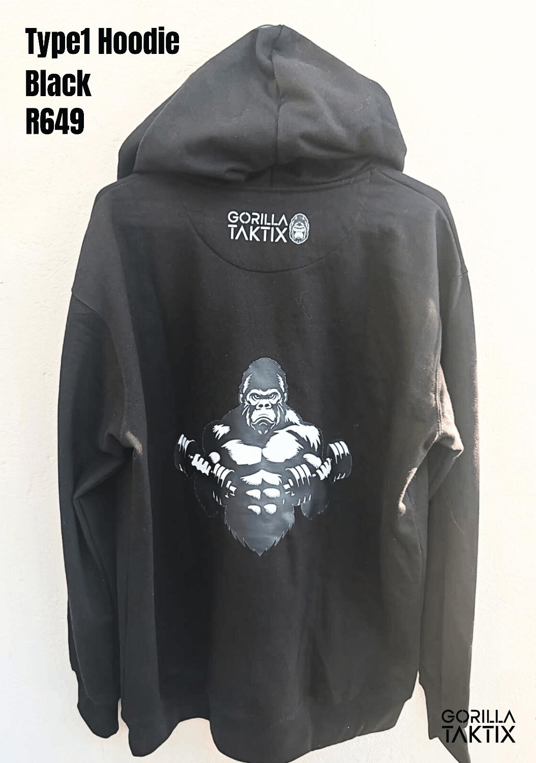 Type 1 Hoodie back - Black